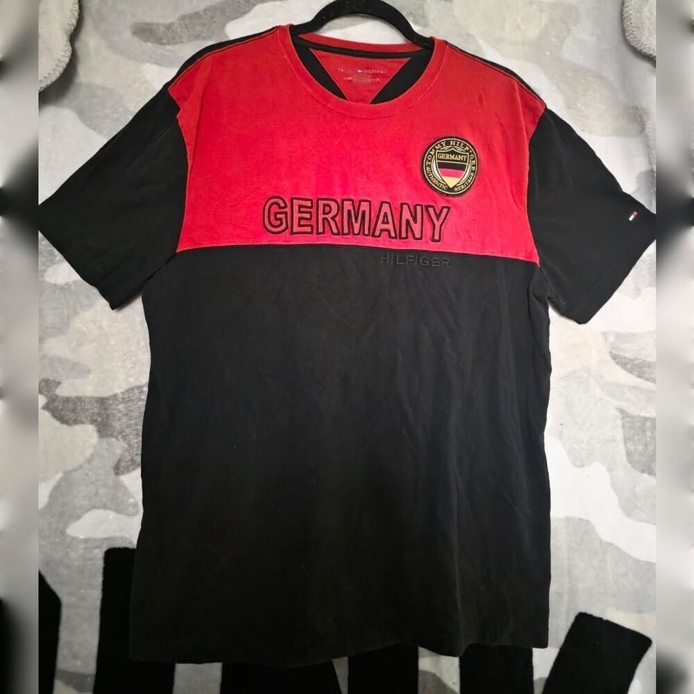 Tommy Hilfiger GERMANY T-Shirt XL Red & Black